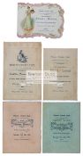 Five menus for the Annual Dinners of The Pioneer Cricket Club, London, for 1904, 1905, 1906,