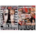 Two autographed British boxing framed posters, both for Frank Warren promotions,