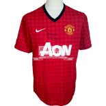 Sir Alex Ferguson signed Manchester United home jersey.