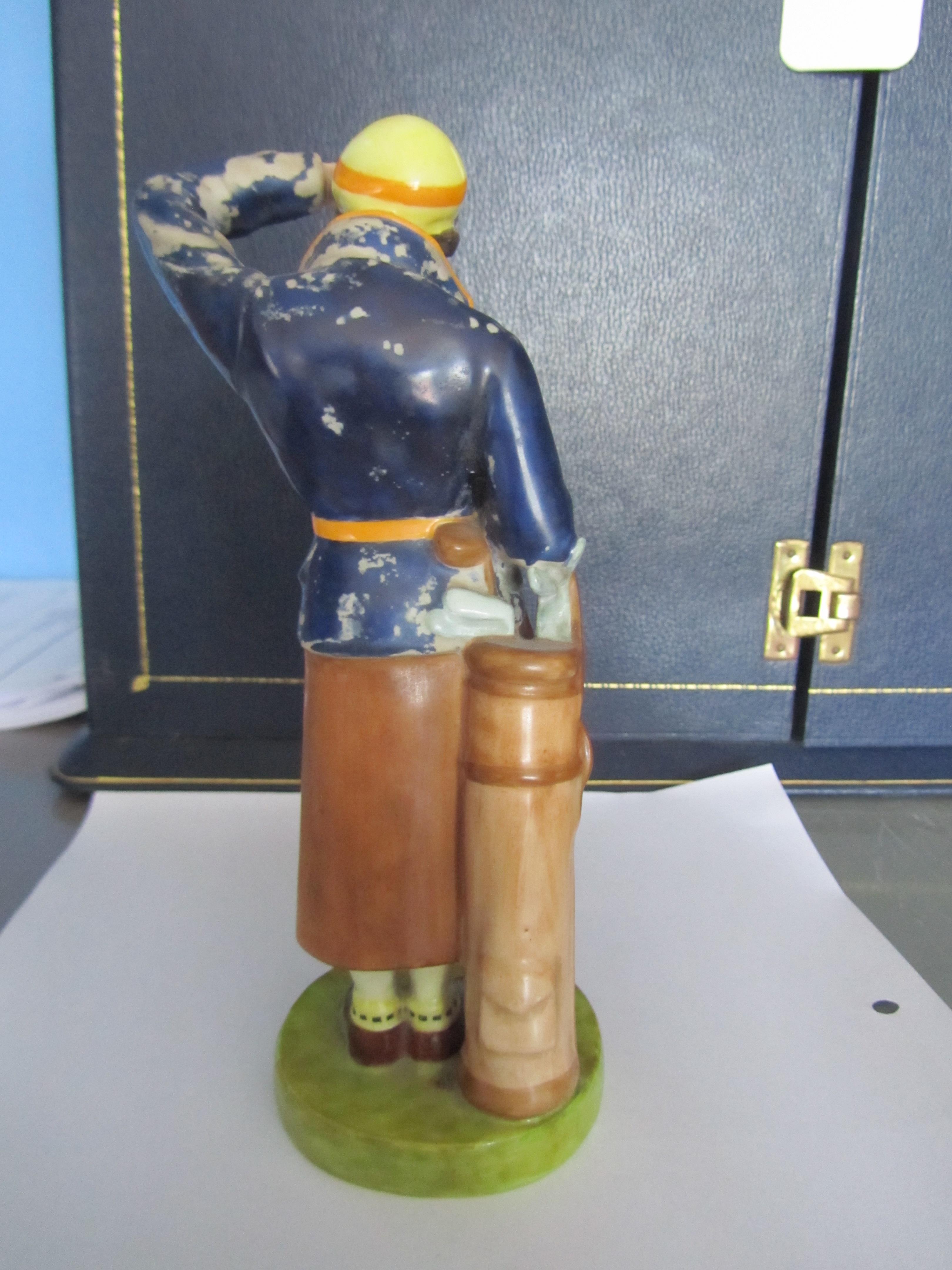 A group of golf ceramics, comprising a Royal Crown Derby figurine of a lady golfer, height 18cm. - Image 4 of 6