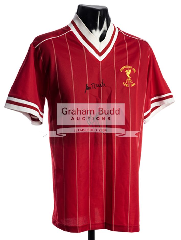 Kenny Dalglish & Ian Rush double-signed Liverpool 1984 European Cup Final replica jersey,