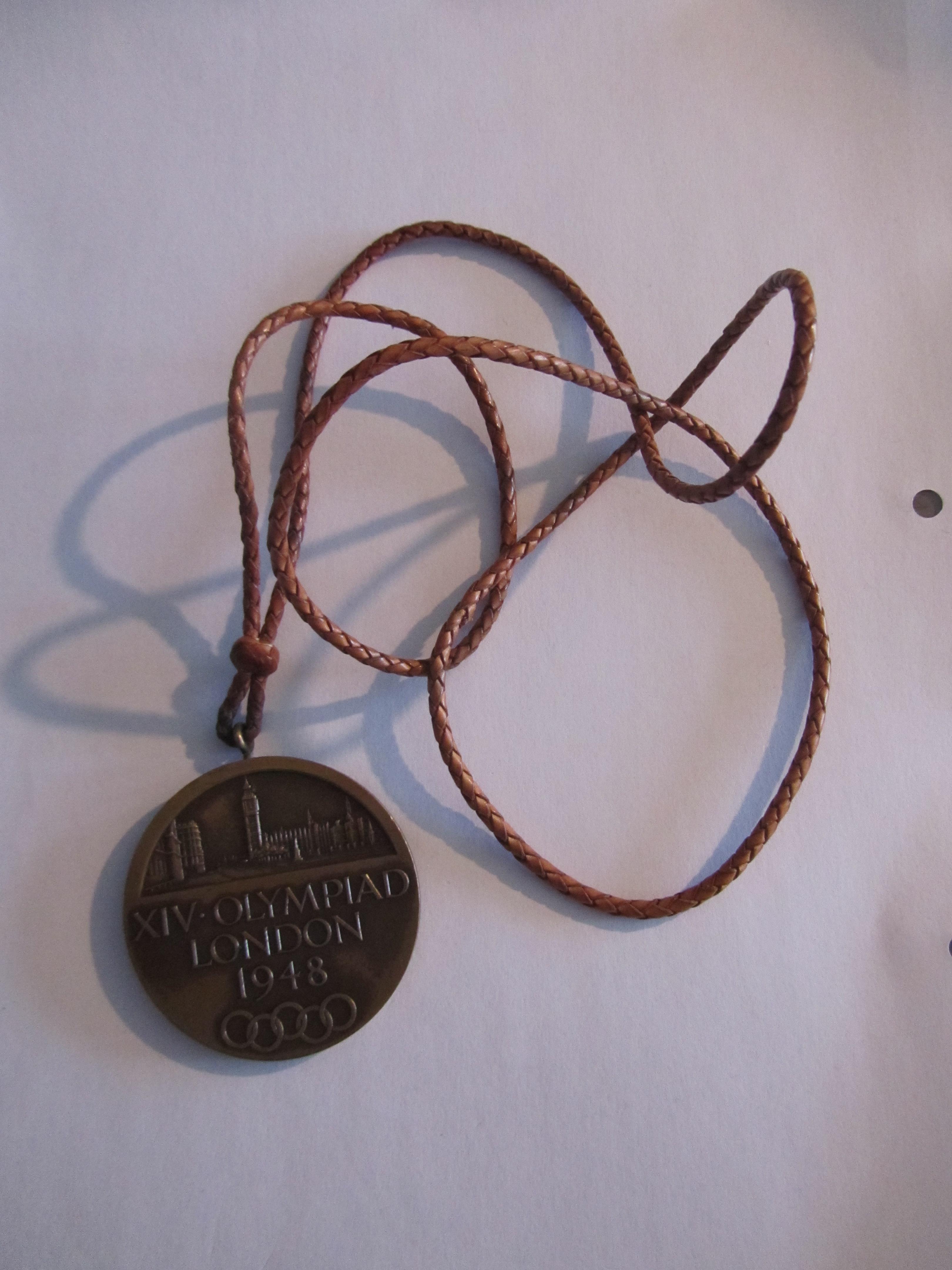 London 1948 London Olympic Games participant's medal, designed by B Mackennal, - Image 2 of 5