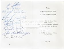 An autographed dinner menu on the occasion of the Tottenham Hotspur v Chelsea 1967 F.A.