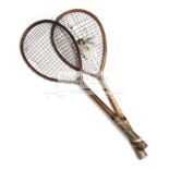 Two early matching badminton rackets circa 1870,