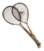 Two early matching badminton rackets circa 1870,