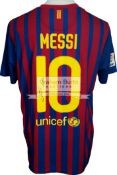 Lionel Messi signed Barcelona home jersey,