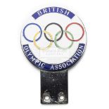 A British Olympic Asscociation car grille badge, chrome metal & enamel,