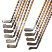 11 hickory shafted golf clubs,