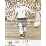 Six autographed framed pictures of footballers, comprising: Stanley Matthews, Rodney Marsh,
