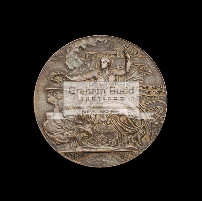 Two Athens 1906 Intercalated Olympic Games participation medals, the first in bronze, - Image 3 of 4