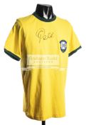 Pele signed Brazil 1970 World Cup Final replica jersey,