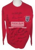 England 1966 World Cup winners 40th Anniversary embroidered home shirt signed by 21,