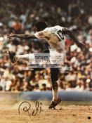 Pele signed large and impressive colour New York Cosmos photograph, 38 by 29in. (97 by 74cm.