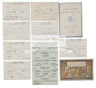 A group of early Cambridge University rugby ephemera 1880s, including seven C.U.R.U.F.C.