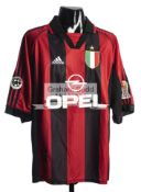 George Weah: red & black striped AC Milan No.
