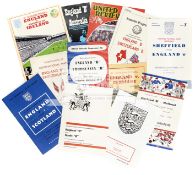 A collection of England B International Football Programmes dating from 1950 to 1994,