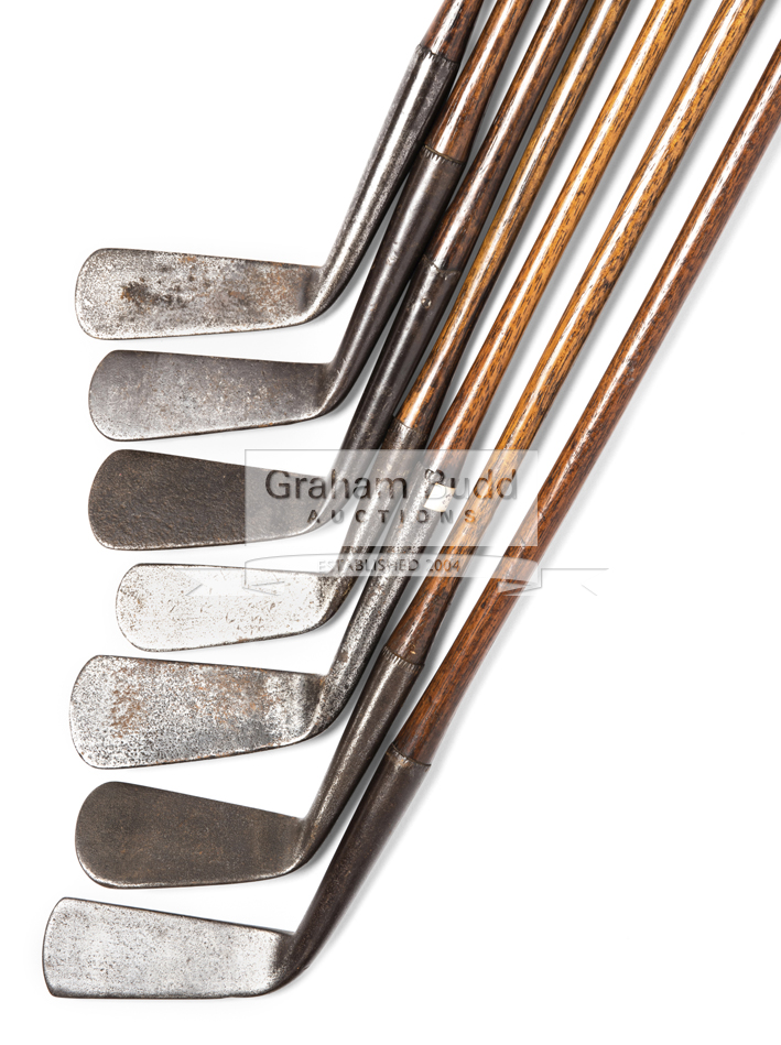 A small group of smooth-faced cleeks and general irons dating between 1880 and 1910,