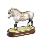 A Limited Edition Royal Worcester Percheron Stallion figure by Doris Lindner,