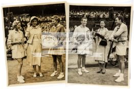 Wimbledon Championship Final 1955 Programme, sold together with two action photographs,