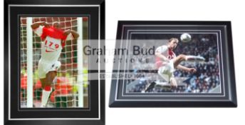 Arsenal legends Ian Wright 179 Goals Photo and Dennis Bergkamp in action signed photos,