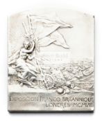 Rare silver version of the official plaque of the Franco-British Exposition held in conjunction