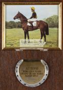 A racing plate worn by Attivo in one of his many races during the period of 1973-77,