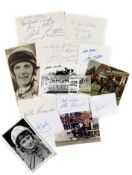 Small but select group of jockey autographs, comprising Lester Piggott, Frankie Dettori,