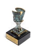 A Real Madrid Spanish Super Cup 1997/98 player trophy, the abstract bronze trophy,