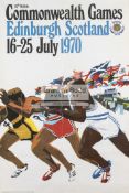 Official poster for the 1970 Commonwealth Games in Edinburgh, 76 by 51cm.