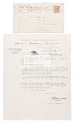 Herbert Chapman signed typescript letter on Arsenal FC letterhead, signed in ink,
