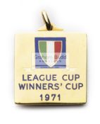 Tottenham Hotspur gold winner's medal from the 1971 Anglo-Italian League Cup Winners' Cup awarded