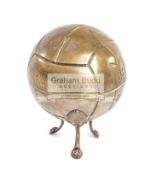 An Argentinean football trophy modelled as a laced leather football circa 1930,