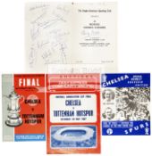 A celebration menu signed by the Tottenham Hotspur and Chelsea 1967 F.A.