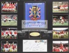 A 1966 World Cup photographic montage fully-signed by the eleven England finalists,