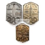 Three London 1948 London Olympic Games badges,