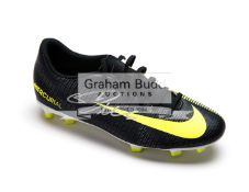 Cristiano Ronaldo signed football boot, right-footed black & yellow Nike Mercurial CR7,