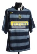 Adriano: a dark & light blue hooped FC Inter No.