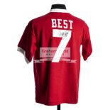 George Best signed Manchester United retro shirt, red 1968 style,