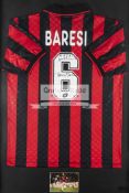 Franco Baresi: a red & black striped AC Milan No.