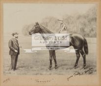 A Clarence Hailey photographic print of the 1915 Triple Crown winner Pommern signed by the owner