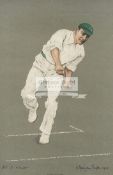 A collection of seventeen Albert Chevallier Tayler chromolithographic prints of Famous Cricketers,