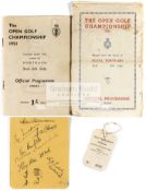 Autographs and memorabilia from the 1951 Open Golf Championship at Royal Portrush,
