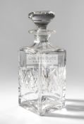 A Lawn Tennis Writers Association crystal decanter awarded to Fred Perry in 1987,