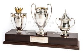 A set of Manchester United 1998-99 Treble Winning season hallmarked sterling silver scale replicas