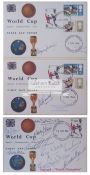 A trio of signed England 1966 World Cup winners First Day Covers, The first signed by Bobby Moore,