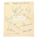 Manchester United Busby Babes autographs, an album page signed in ink by Wood, Edwards, Byrne,