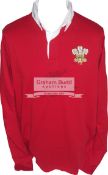 Retro 1970s Wales Rugby shirt autographed by a trio of Welsh legends J.P.R.