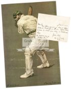 A signed & hand written postcard from the cricketer W.G.