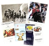 Horse racing memorabilia, mostly late 1980s to mid-1990s feature day racecards including Derby,