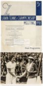 Wimbledon Championship Meeting Final Programme 1938,